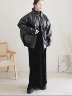 フェイク レザー ヴィンテージ オーバーサイズ ブルゾン javaコラボ