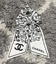 ノベルティCHANEL リボンシュシュ ヘアゴム ヘアアクセサリー