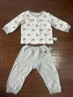 ユニクロキッズ　ノンタンパジャマ　100cm キルト生地　グレー