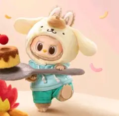 POPMART ラブブ×サンリオ ポムポムプリン ぬいぐるみ ペンダント