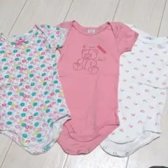 プチバトー半袖ボディ　3枚セット　12m　肌着