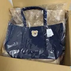 フェイラー　オールドテディ　ワッペントートバッグ　 ネイビー　大　新品のサムネイル