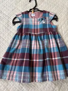 美品　ファミリア　ワンピース　チェック