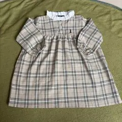 EAST BOY ベージュチェックワンピース 90cm