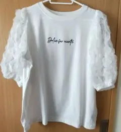 フリルTシャツ グレー&ホワイト袖フリルTシャツ 2点まとめ売り⭐️