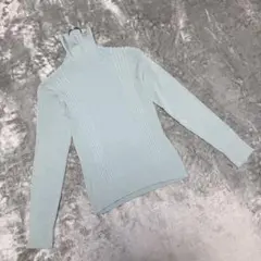 【ノーブランド】（L）（訳あり）リブニット セーター タートルネック カジュアル