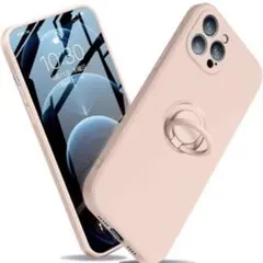 iPhone12promax ケース リング付き スマホ ピンク