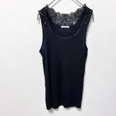 ルクールブラン 【M】レース タンク トップ ブラック 38