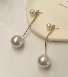 2way ロングパールピアス 揺れるパールピアス S925シルバー