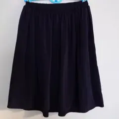 earth　music&ecology　フレアスカート ひざ丈　ネイビー