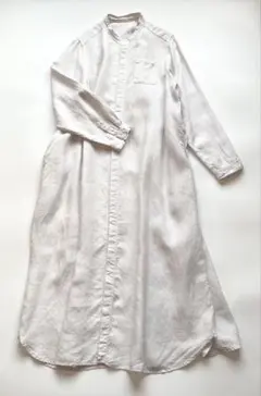 ネストローブ　シャツワンピース　着丈129 リネン　2サイズ　日本製（n6）