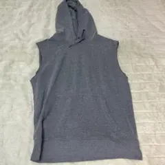 0021※グレー ノースリーブフーディ