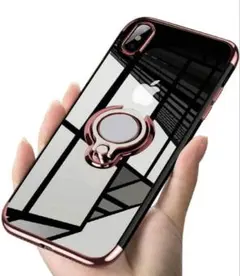 iPhoneXケース iPhoneXSケース リング付き　クリアケース　スタンド