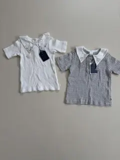 【新品】襟付きリブトップス