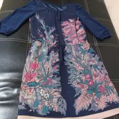 ネイビー フラワープリント　ワンピースsunauna週末お値下げしました