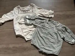 SHEIN 刺繍入りロンパース 6-9M 2点セット