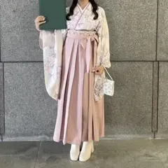 袴4点セット 卒業式 小学生 大学生 レディース ピンク 紫 Mサイズ