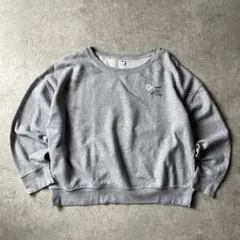 00s オールドネイビー スウェット トレーナー フラワー刺繍 グレー y2kのサムネイル
