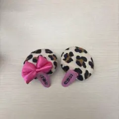 ディズニー　ヒョウ柄　ミニー　ヘアピン