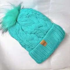 REDESS ニット帽 ビーニー ポンポン付き ターコイズ