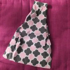 花模様エコバッグ ピンクと黒