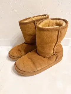 ブラウン スエード ショートブーツムートンブーツ20センチ