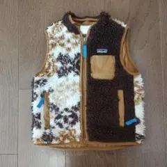 patagonia フリースベスト ブラウン/ホワイト