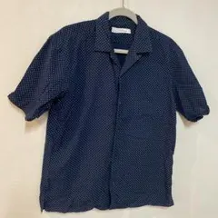 ユナイテッドアローズ☆ネイビー ドット柄 半袖シャツ
