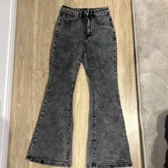 SHEIN ケミカルウォッシュ フレアパンツ 8-9Y