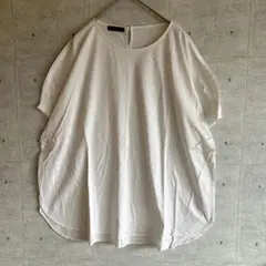 セブンアイディコンセプト キュプラ混ビッグTシャツ カットソー 白 フランドルのサムネイル