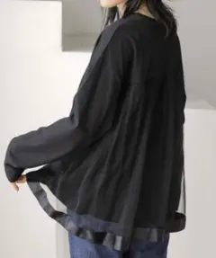 AMERICAN HOLIC Tシャツ バックチュールカットプルオーバー　黒