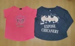 レディースM Tシャツ2枚セット　スパイダーマン　バットガール マーベル
