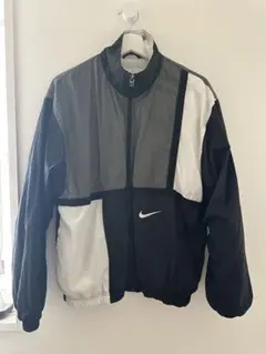 Nike 80s90sナイロンジャケット 黒/グレー/白