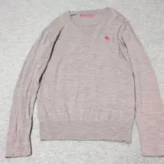 バーバリーブラックレーベル ホースロゴ ラムウール100 長袖ニット 2