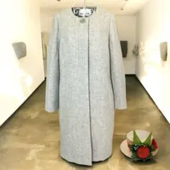 NATURAL BEAUTY BASIC コート ノーカラー　ライトグレー