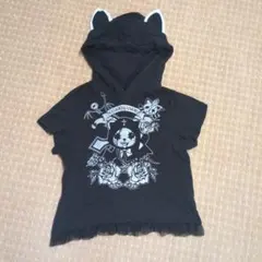 U*2様 HANGRY&ANGRY 猫耳フード付き 半袖パーカー U*2様 HANGRY&ANGRY 猫耳フード付き 半袖パーカー - メルカリ
