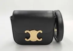 CELINE トリオンフ ミニ クロード レザー ショルダーバッグ
