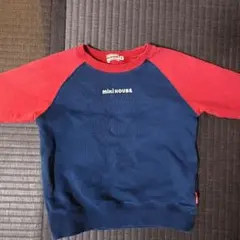 ミキハウス MIKI HOUSE ロゴトレーナー ネイビー レッド 110cm