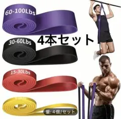 トレーニングチューブ 懸垂チューブ バンドタイプ 筋トフィットネスチューブ 4本