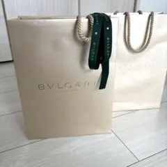 BVLGARI ブルガリ　ショップ袋2枚　グリーンのリボン付き