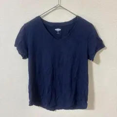 オールドネイビーVネック半袖Tシャツ 紺 S 100%コットン柔らか着心地 万能のサムネイル