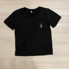 【美品】ブラック Tシャツ ポケット付き カブトムシ刺繍