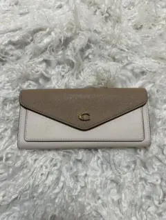 【coach】coach ベージュ ホワイト 長財布