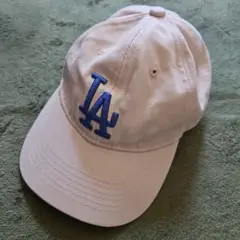 LAロゴ キャップ ベージュ MLB