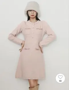 【CELFORD 】WEB限定ツイード風ニットワンピース