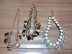 ビジューネックレスまとめ売り3本　ZARA