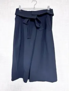 【未使用品】ウエストリボン付　キュロット　ネイビー