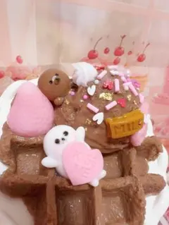 ハンドメイドあざらしワッフルスクイーズ Lサイズ♡
