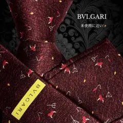 BVLGARI ネクタイ ブラック レッド セッテピエゲ 刺叉柄 悪魔 デビル