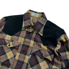 【70s~】Levi's　リーバイス　ウエスタンシャツ　長袖　Mサイズ　茶色　黒